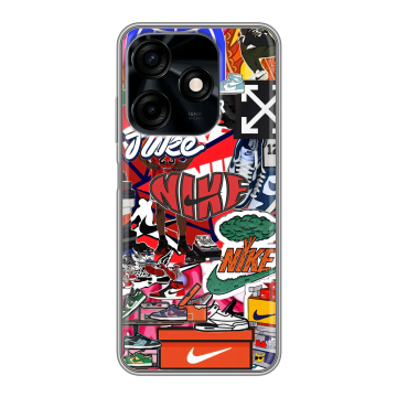 Силиконовый чехол на Tecno Spark 10C с принтом Найк Nike яркий Силиконовый чехол на Tecno Spark 10C с принтом Найк Nike яркий