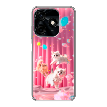 Силиконовый чехол на Tecno Spark 10C с принтом милые котики