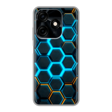 Силиконовый чехол на Tecno Spark 10C с принтом Неоновые соты Силиконовый чехол на Tecno Spark 10C с принтом Неоновые соты