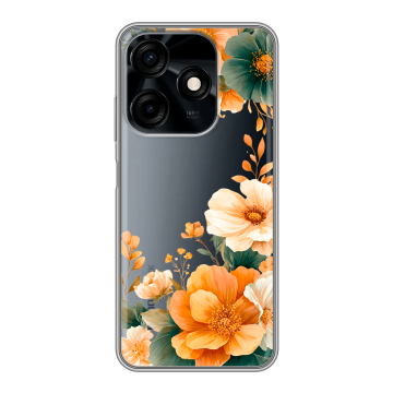 Силиконовый чехол на Tecno Spark 10C с принтом Цветы принт Силиконовый чехол на Tecno Spark 10C с принтом Цветы принт