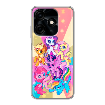 Силиконовый чехол на Tecno Spark 10C с принтом My little pony Дружба чудо Силиконовый чехол на Tecno Spark 10C с принтом My little pony Дружба чудо