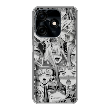Силиконовый чехол на Tecno Spark 10C с принтом Ahegao Ахегао Аниме