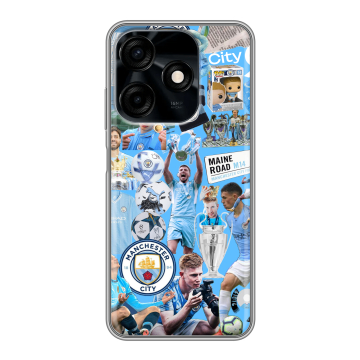 Силиконовый чехол на Tecno Spark 10C с принтом Man City Манчестер Сити
