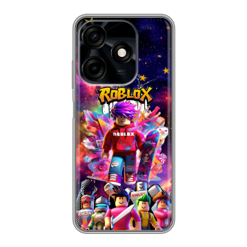 Силиконовый чехол на Tecno Spark 10C с принтом Roblox Роблокс