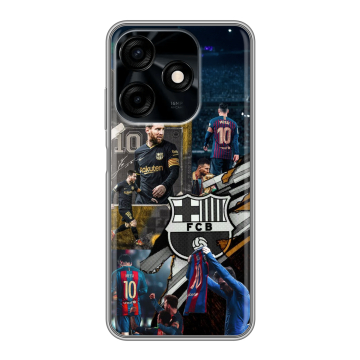 Силиконовый чехол на Tecno Spark 10C с принтом Messi Barcelona Силиконовый чехол на Tecno Spark 10C с принтом Messi Barcelona