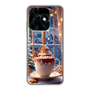 Силиконовый чехол на Tecno Spark 10C с принтом Новый год