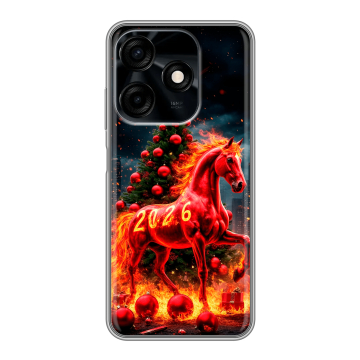 Силиконовый чехол на Tecno Spark 10C с принтом Новый год
