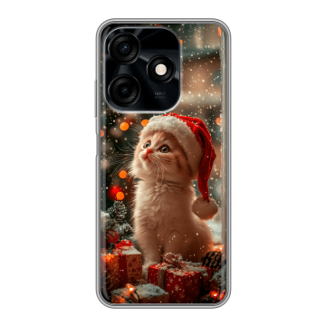 Силиконовый чехол на Tecno Spark 10C с принтом Новый год