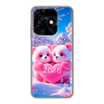 Силиконовый чехол на Tecno Spark 10C с принтом Новый год