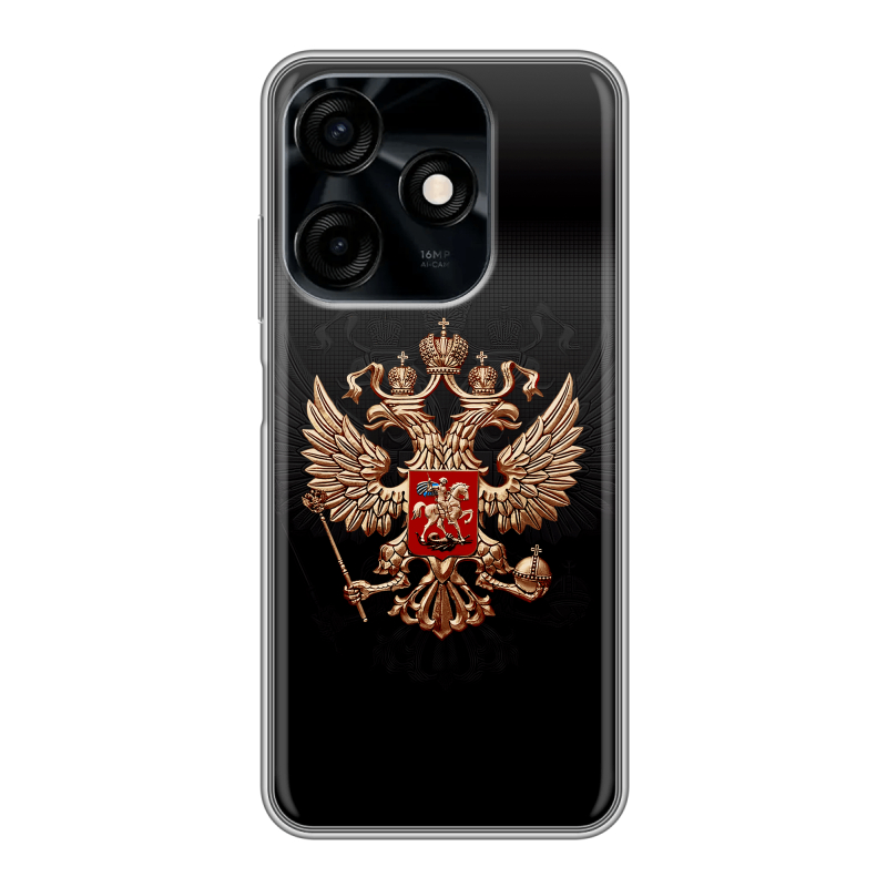Силиконовый чехол на Tecno Spark 10C с принтом Герб России Силиконовый чехол на Tecno Spark 10C с принтом Герб России