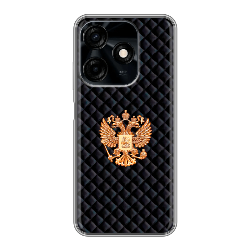 Силиконовый противоударный чехол на Tecno Spark 10C с принтом Герб России принт Силиконовый противоударный чехол на Tecno Spark 10C с принтом Герб России принт