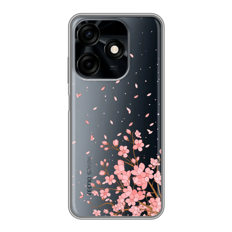 Силиконовый чехол на Tecno Spark 10C с принтом Ветка сакуры Силиконовый чехол на Tecno Spark 10C с принтом Ветка сакуры