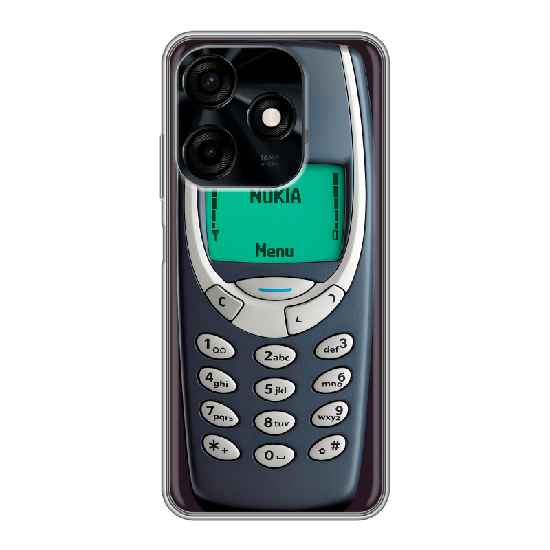 Силиконовый чехол на Tecno Spark 10C с принтом Старый телефон Силиконовый чехол на Tecno Spark 10C с принтом Старый телефон