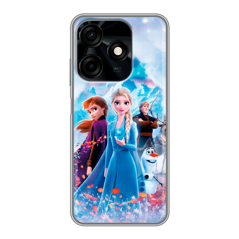 Силиконовый чехол на Tecno Spark 10C с принтом Холодное сердце Frozen Силиконовый чехол на Tecno Spark 10C с принтом Холодное сердце Frozen