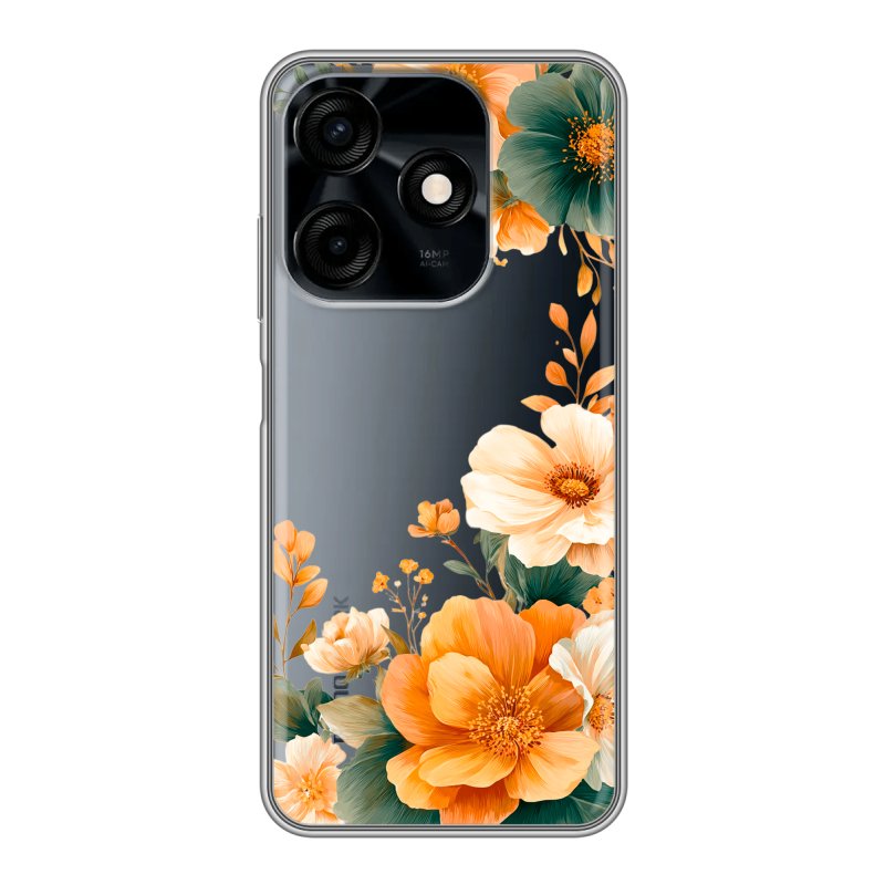 Силиконовый чехол на Tecno Spark 10C с принтом Цветы принт Силиконовый чехол на Tecno Spark 10C с принтом Цветы принт