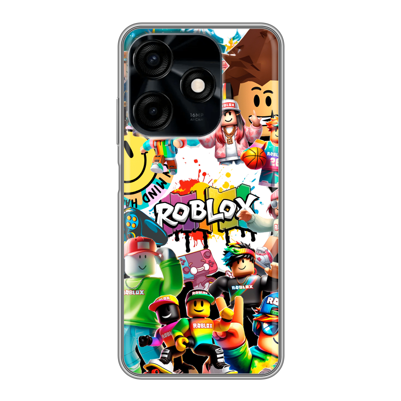Силиконовый противоударный чехол на Tecno Spark 10C с принтом Roblox Роблокс Силиконовый противоударный чехол на Tecno Spark 10C с принтом Roblox Роблокс