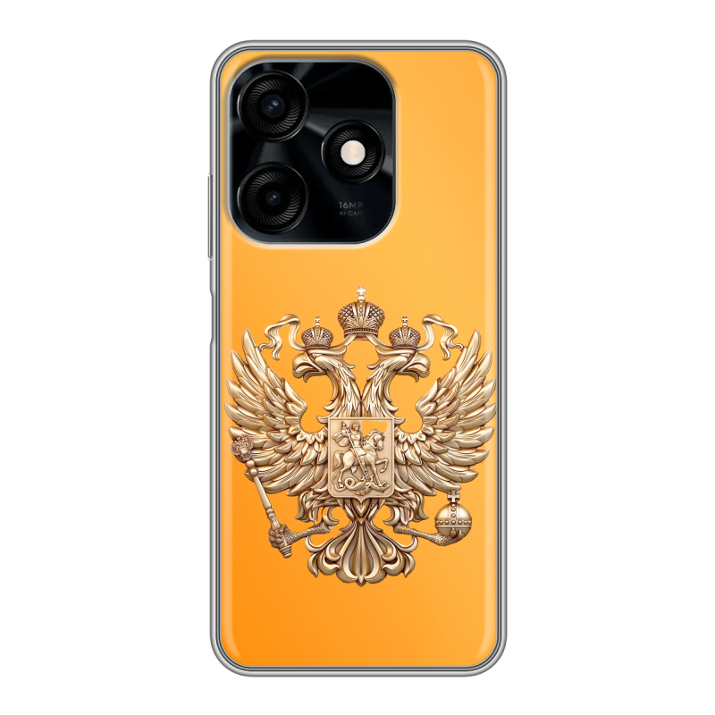 Силиконовый чехол на Tecno Spark 10C с принтом Герб Флаг России Силиконовый чехол на Tecno Spark 10C с принтом Герб Флаг России
