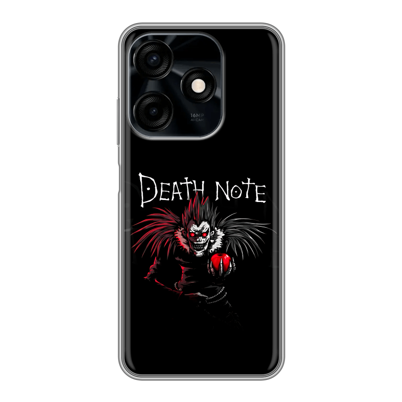 Силиконовый противоударный чехол на Tecno Spark 10C с принтом Death note Тетрадь смерти Силиконовый противоударный чехол на Tecno Spark 10C с принтом Death note Тетрадь смерти