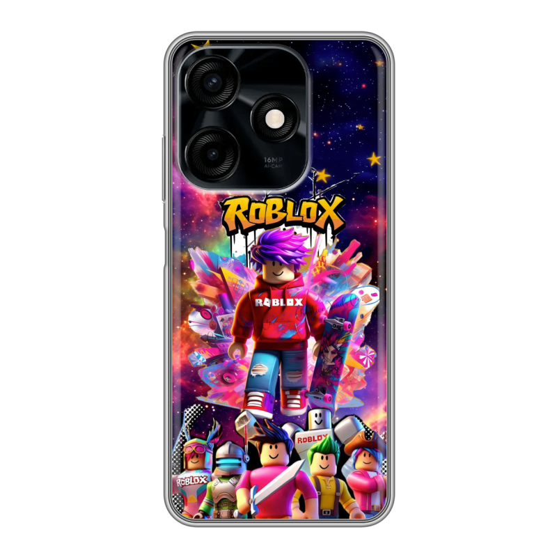 Силиконовый противоударный чехол на Tecno Spark 10C с принтом Roblox Роблокс Силиконовый противоударный чехол на Tecno Spark 10C с принтом Roblox Роблокс