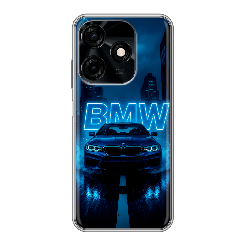Силиконовый чехол на Tecno Spark 10C с принтом BMW БМВ Силиконовый чехол на Tecno Spark 10C с принтом BMW БМВ