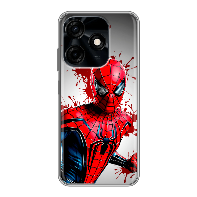 Силиконовый противоударный чехол на Tecno Spark 10C с принтом Spiderman Человек паук Силиконовый противоударный чехол на Tecno Spark 10C с принтом Spiderman Человек паук