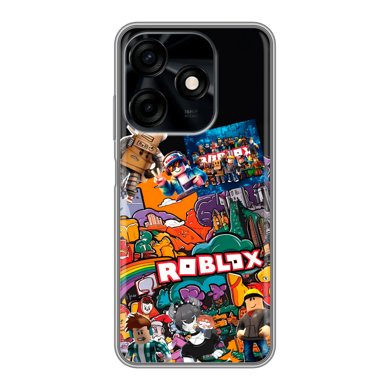 Силиконовый противоударный чехол на Tecno Spark 10C с принтом Roblox Роблокс Силиконовый противоударный чехол на Tecno Spark 10C с принтом Roblox Роблокс