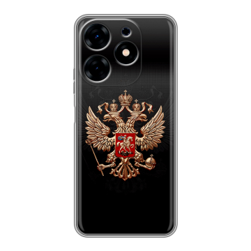 Силиконовый чехол на Tecno Spark 10 с принтом Герб России Силиконовый чехол на Tecno Spark 10 с принтом Герб России