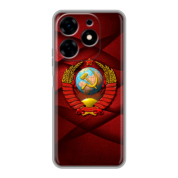 Силиконовый чехол на Tecno Spark 10 с принтом Герб СССР Силиконовый чехол на Tecno Spark 10 с принтом Герб СССР