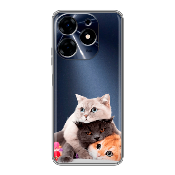 Силиконовый чехол на Tecno Spark 10 с принтом Кошки Силиконовый чехол на Tecno Spark 10 с принтом Кошки