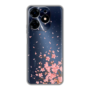 Силиконовый чехол на Tecno Spark 10 с принтом Ветка сакуры Силиконовый чехол на Tecno Spark 10 с принтом Ветка сакуры