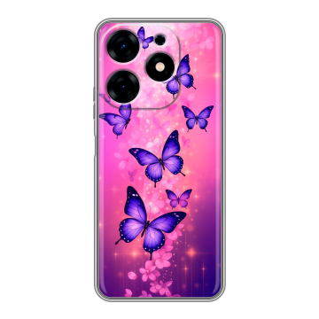 Силиконовый чехол на Tecno Spark 10 с принтом Бабочки Силиконовый чехол на Tecno Spark 10 с принтом Бабочки