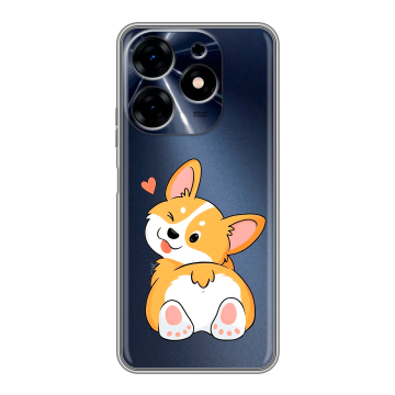 Силиконовый чехол на Tecno Spark 10 с принтом Корги Силиконовый чехол на Tecno Spark 10 с принтом Корги
