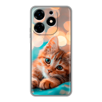 Силиконовый чехол на Tecno Spark 10 с принтом котик Силиконовый чехол на Tecno Spark 10 с принтом котик