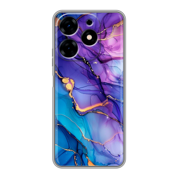 Силиконовый чехол на Tecno Spark 10 с принтом синий мрамор Силиконовый чехол на Tecno Spark 10 с принтом синий мрамор
