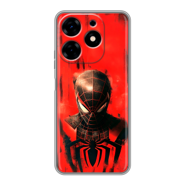 Силиконовый чехол на Tecno Spark 10 с принтом человек паук spiderman Силиконовый чехол на Tecno Spark 10 с принтом человек паук spiderman