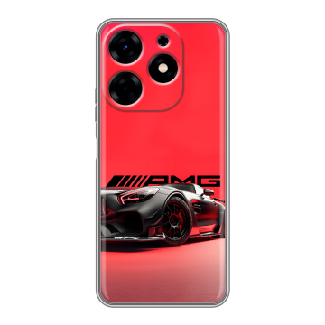 Силиконовый чехол на Tecno Spark 10 с принтом Мерседес Mercedes AMG
