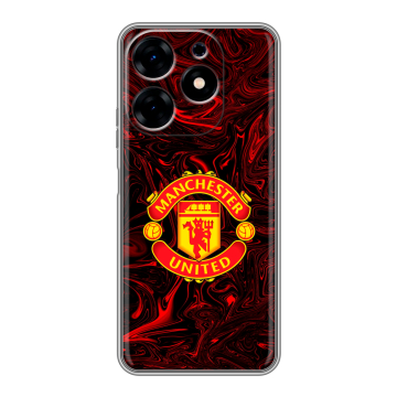 Силиконовый чехол на Tecno Spark 10 с принтом Manchester United