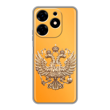 Силиконовый чехол на Tecno Spark 10 с принтом Герб Флаг России