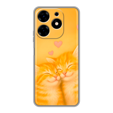 Силиконовый чехол на Tecno Spark 10 с принтом Милые котята Силиконовый чехол на Tecno Spark 10 с принтом Милые котята