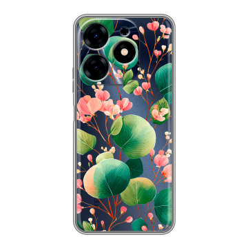 Силиконовый чехол на Tecno Spark 10 с принтом женский