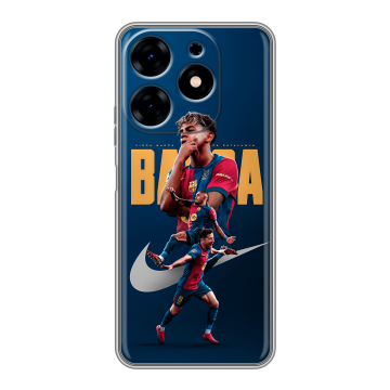 Силиконовый чехол на Tecno Spark 10 с принтом Барселона Barca Yamal Силиконовый чехол на Tecno Spark 10 с принтом Барселона Barca Yamal