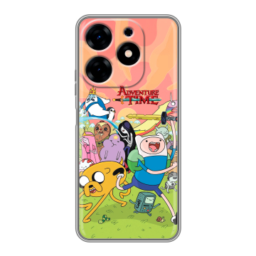 Силиконовый чехол на Tecno Spark 10 с принтом Adventure time Время приключений