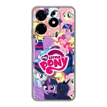Силиконовый чехол на Tecno Spark 10 с принтом My little pony Дружба чудо