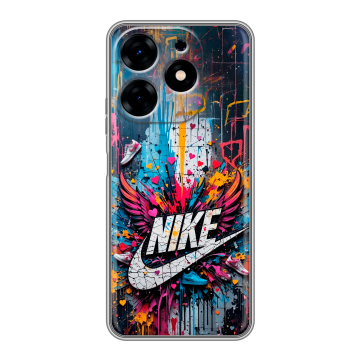 Силиконовый чехол на Tecno Spark 10 с принтом Nike Найк Силиконовый чехол на Tecno Spark 10 с принтом Nike Найк