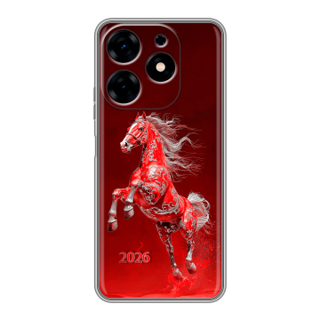 Силиконовый чехол на Tecno Spark 10 с принтом Новый год