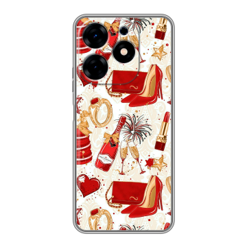 Силиконовый чехол на Tecno Spark 10 с принтом Новый год