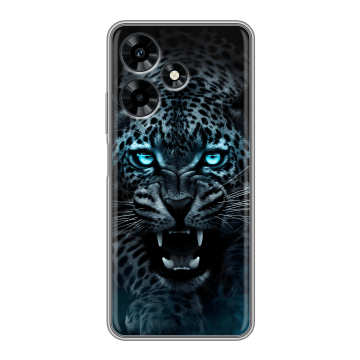 Силиконовый чехол на Infinix Hot 30 с принтом Темный леопард