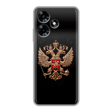 Силиконовый чехол на Infinix Hot 30 с принтом Герб России