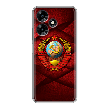 Силиконовый чехол на Infinix Hot 30 с принтом Герб СССР