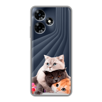 Силиконовый чехол на Infinix Hot 30 с принтом Кошки